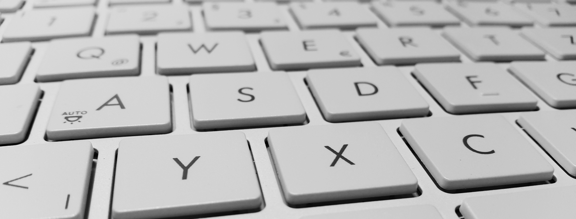 White keyboard with black letters