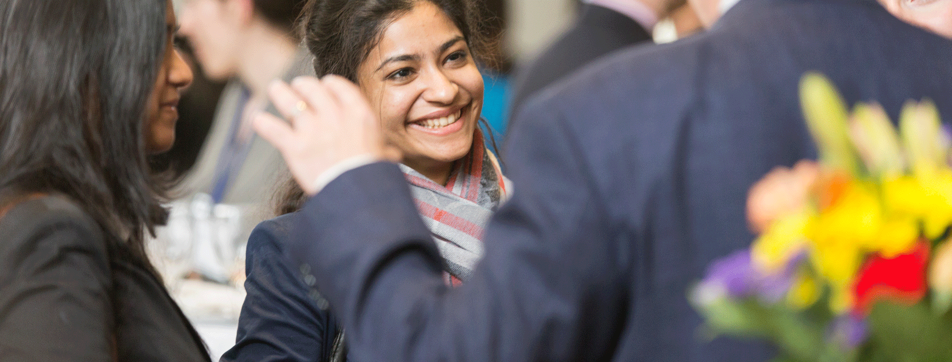 Young woman at a business function