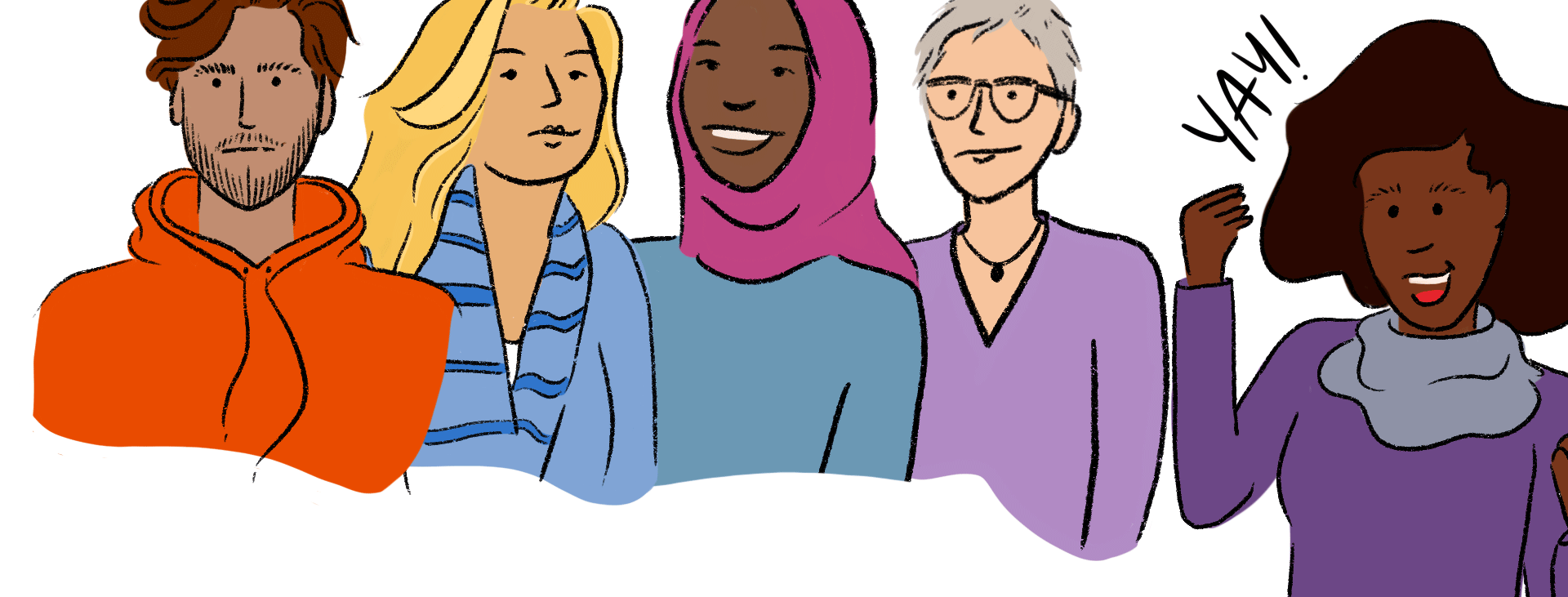 Illustrated group of mentors