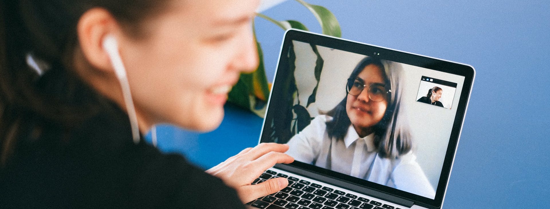 woman on video call