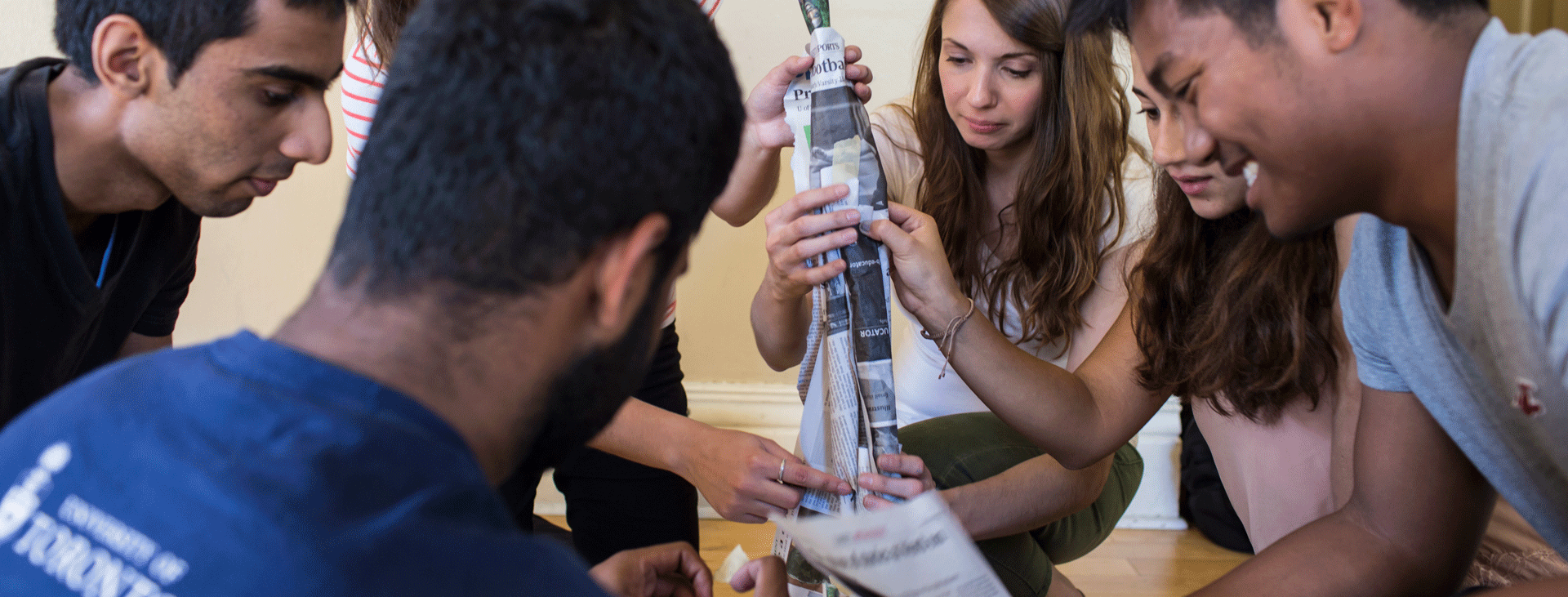 A group of students collaborating on a project